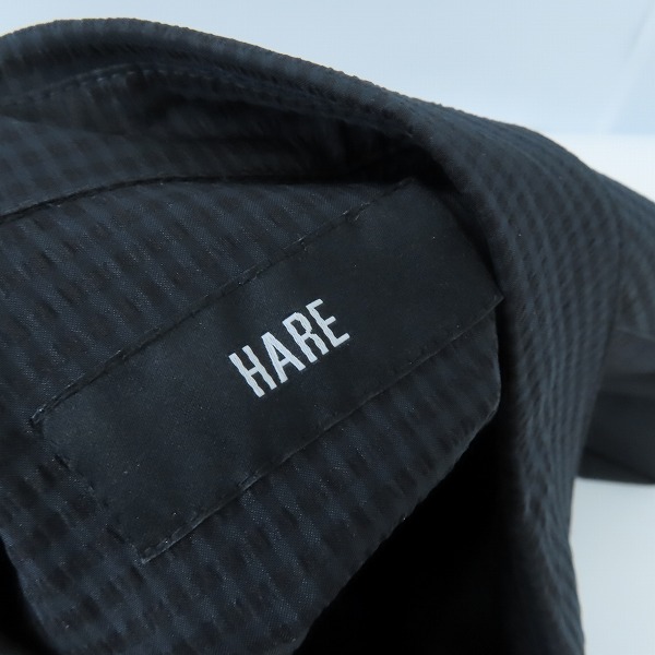 実際に弊社で買取させて頂いたHARE/ハレ ロング丈 長袖ボタンシャツ ブラック系/Fの画像 2枚目