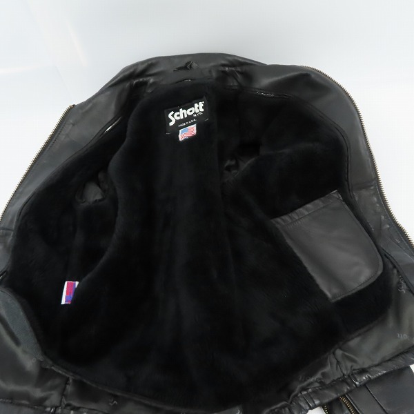 実際に弊社で買取させて頂いた【ジャンク】Schott/ショット ライナー付き シングルライダース ジャケット/34の画像 5枚目