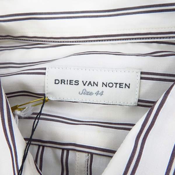 実際に弊社で買取させて頂いた【未使用】DRIES VAN NOTEN/ドリスヴァンノッテン CORBINO 1017 SHIRT ストライプシャツ/44の画像 2枚目