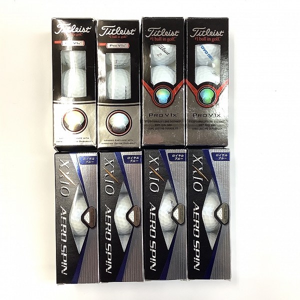実際に弊社で買取させて頂いた【未使用/オウンネーム入含】Titleist/タイトリスト PRO V1X/ゼクシオ AERO SPIN等 ゴルフボール 計2ダース