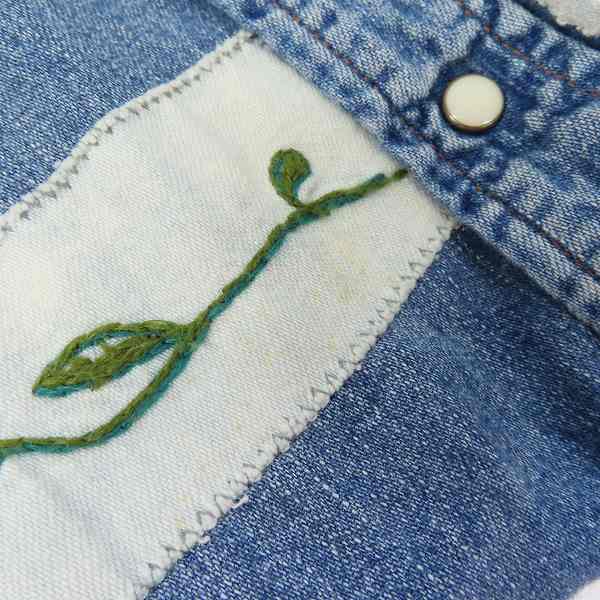 実際に弊社で買取させて頂いたBLUE BLUE/ブルーブルー リペア加工 デニムウェスタンシャツ 2の画像 7枚目