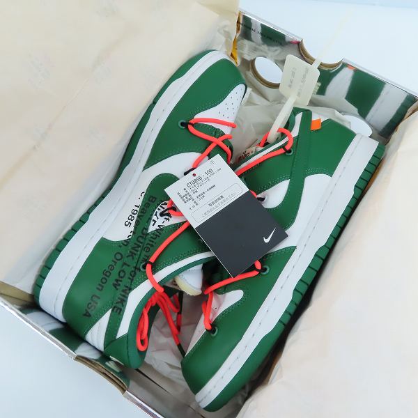 NIKE×OFF-WHITE/ナイキ×オフホワイト DUNK LOW LTHR PINE GREEN