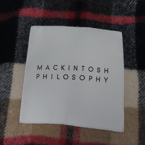 実際に弊社で買取させて頂いたMACKINTOSH PHILOSOPHY/マッキントッシュ フィロソフィー チェック柄ライナー付き 比翼ボタン コート/38の画像 2枚目