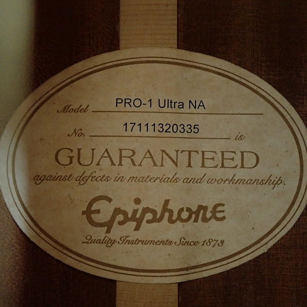 実際に弊社で買取させて頂いた★Epiphone/エピフォン Pro-1 ULTRA NA エレアコ/アコースティックギター ソフトケース付の画像 5枚目