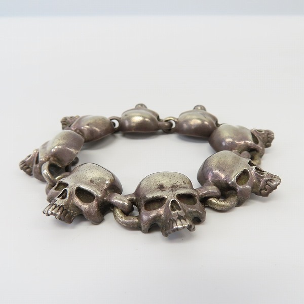 実際に弊社で買取させて頂いたCRAZY PIG/クレイジーピッグ スカルリンクブレスレットの画像 2枚目