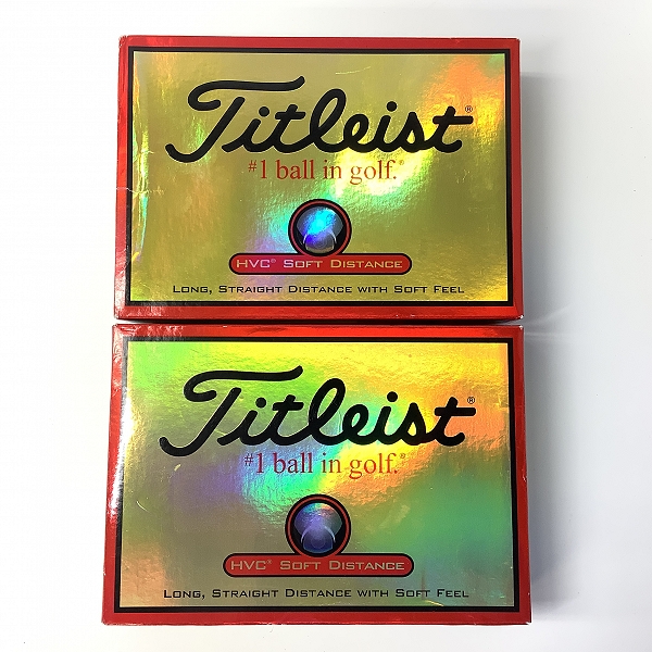 実際に弊社で買取させて頂いた【未使用】Titleist/タイトリスト HVC SOFT DISTANCE ゴルフボール 2ダース ホワイトの画像 2枚目