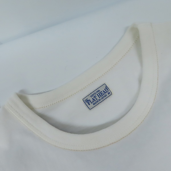 実際に弊社で買取させて頂いたTHE FLAT HEAD/フラットヘッド EST 1996 プリント 半袖 Tシャツ/カットソー ホワイト /size：44の画像 4枚目