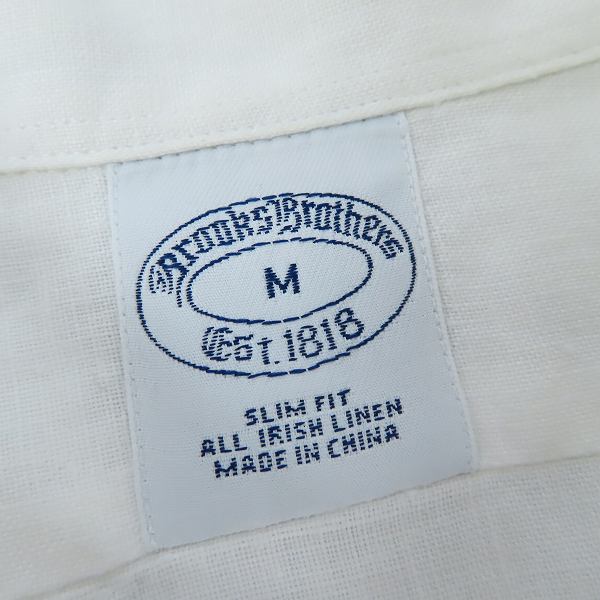 実際に弊社で買取させて頂いたBrooks Brothers/ブルックスブラザーズ 半袖シャツ ホワイト Mの画像 2枚目