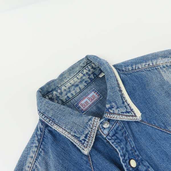 実際に弊社で買取させて頂いたBLUE BLUE/ブルーブルー リペア加工 デニムウェスタンシャツ 2の画像 4枚目