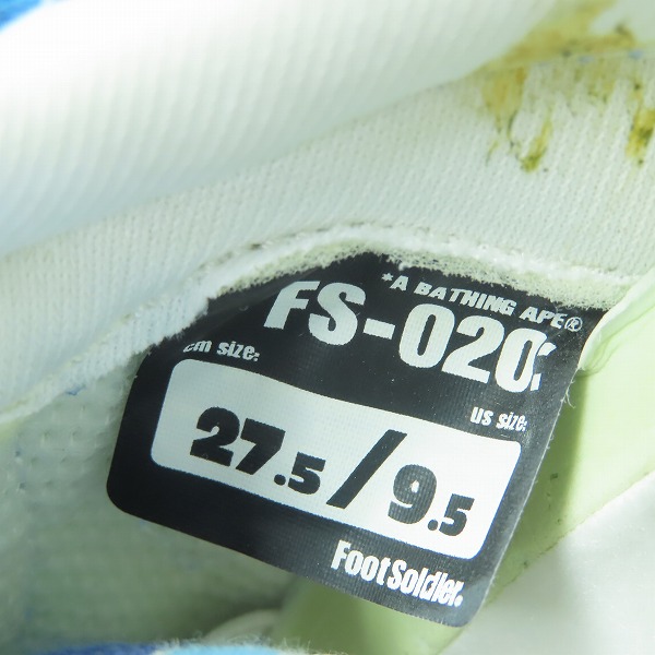 実際に弊社で買取させて頂いたA BATHING APE/ア ベイシング エイプ BAPESTA×KAWS/カウズ コラボ FS-020/27.5の画像 5枚目