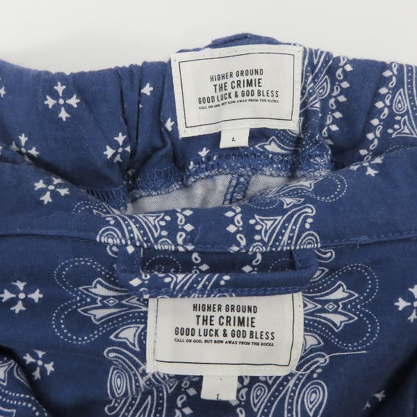 実際に弊社で買取させて頂いたTHE CRIMIE/クライミー ペイズリー柄  シャツ/ハーフパンツセットアップ/size：Lの画像 2枚目
