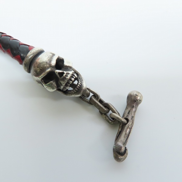 実際に弊社で買取させて頂いた【ギャラ付き】LEATHERS & TREASURES/レザーズアンドトレジャーズ スカル レザーブレスレットの画像 6枚目