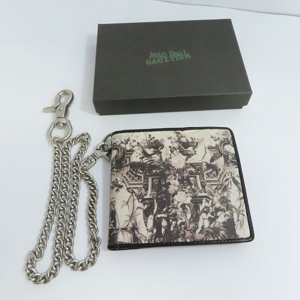 実際に弊社で買取させて頂いたJean Paul Gaultier/ジャンポールゴルチエ 二つ折り財布 ウォレットチェーン付の画像 9枚目