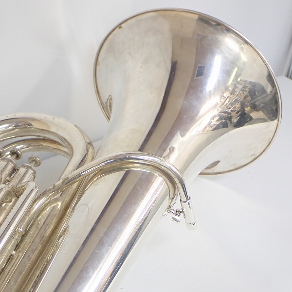 実際に弊社で買取させて頂いた★【ジャンク】YAMAHA/ヤマハ YBB-105M/YBB105M チューバ 銀メッキ マウスピース・ハードケース付 の画像 3枚目