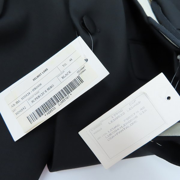 実際に弊社で買取させて頂いた【未使用】HELMUT LANG/ヘルムートラング ドレスジャケット/パンツセットアップ/size：48の画像 8枚目