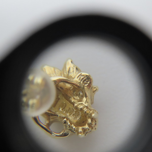 実際に弊社で買取させて頂いた【ギャラ付き】Bloody Mary/ブラッディマリー K18 化猫 ピアス Right w/ダイアモンドの画像 3枚目