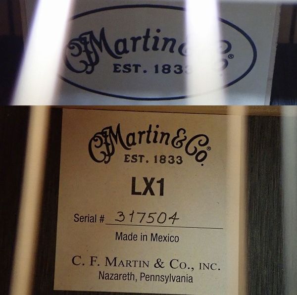 実際に弊社で買取させて頂いた★Martin/マーティン Little Martin LX1 リトル・マーチン ミニアコースティックギター ギグケース付 の画像 4枚目