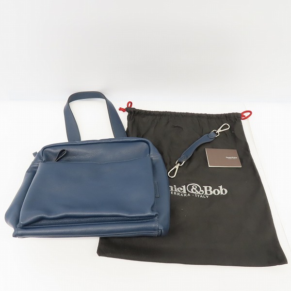 実際に弊社で買取させて頂いたDaniel&Bob/ダニエル＆ボブ  レザー ワンショルダー トートバック ネイビーの画像 7枚目