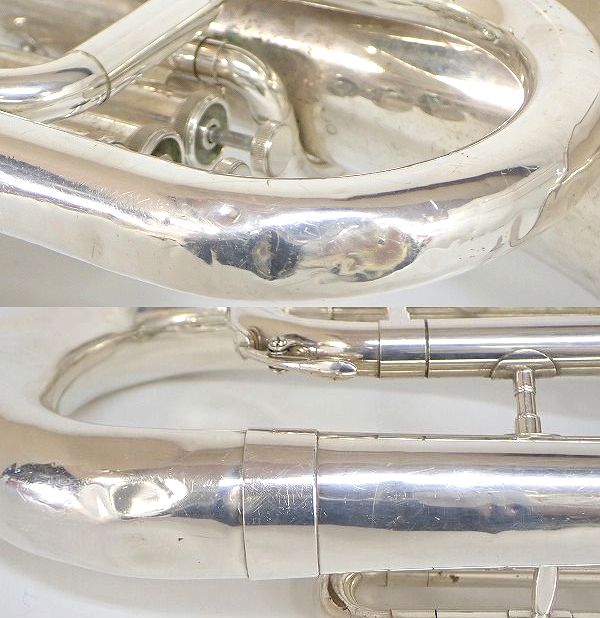 実際に弊社で買取させて頂いた★【ジャンク】YAMAHA/ヤマハ YEP-201M/YEP201M ユーフォニアム 銀メッキ ハードケース付の画像 6枚目