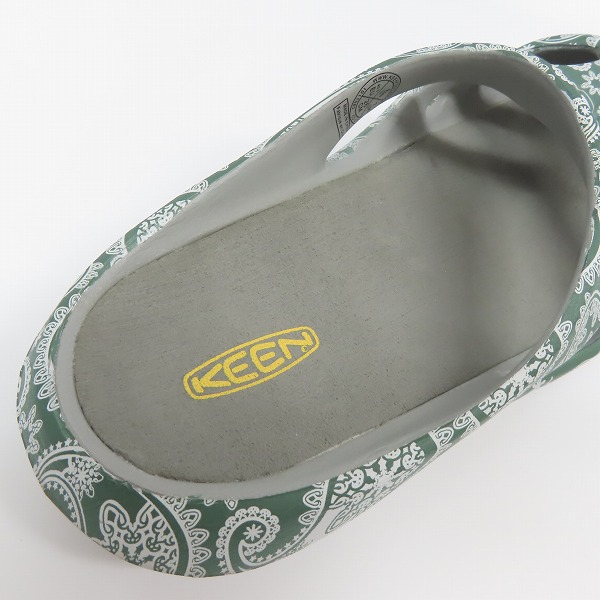 実際に弊社で買取させて頂いたKEEN/キーン SHANTI ARTS/シャンティアーツ グリーンペイズリーサンダル 1011982/26の画像 4枚目