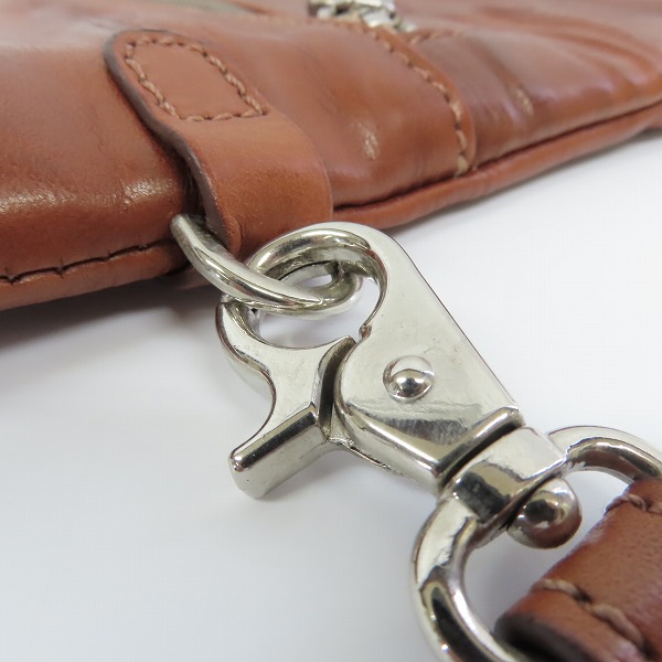 実際に弊社で買取させて頂いたDaniel&Bob/ダニエル＆ボブ レザー クラッチバッグ ブラウンの画像 6枚目