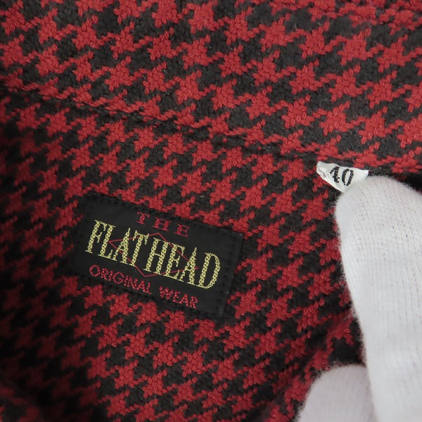 実際に弊社で買取させて頂いたFLAT HEAD/フラットヘッド 千鳥格子柄 長袖ボタンシャツ/40の画像 2枚目