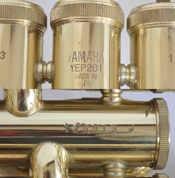 実際に弊社で買取させて頂いた★【ジャンク】YAMAHA/ヤマハ YEP-201/YEP201 ユーフォニアム ゴールド ハードケース付 の画像 4枚目