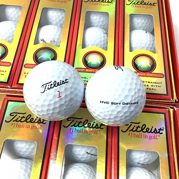 実際に弊社で買取させて頂いた【未使用】Titleist/タイトリスト HVC SOFT DISTANCE ゴルフボール 2ダース ホワイトの画像 1枚目