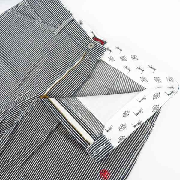 実際に弊社で買取させて頂いたSTUSSY×Dickies/ステューシー×ディッキーズ ヒッコリーワークショーツ/36の画像 2枚目