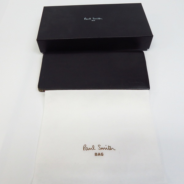 実際に弊社で買取させて頂いたPaul Smith/ポールスミス マルチカラーストライプ レザー ロングウォレット/長財布の画像 8枚目