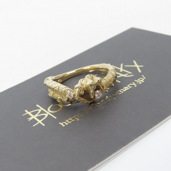 実際に弊社で買取させて頂いた【ギャラ付き】Bloody Mary/ブラッディマリー 鵺 リング wダイアモンド 13号