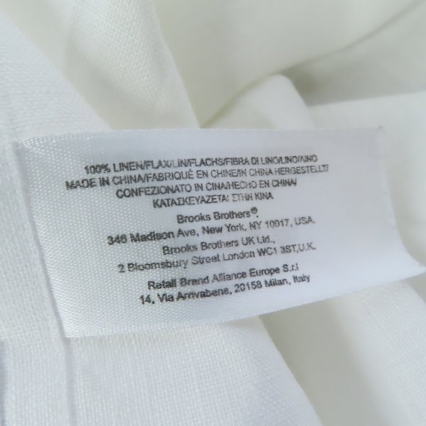 実際に弊社で買取させて頂いたBrooks Brothers/ブルックスブラザーズ 半袖シャツ ホワイト Mの画像 3枚目