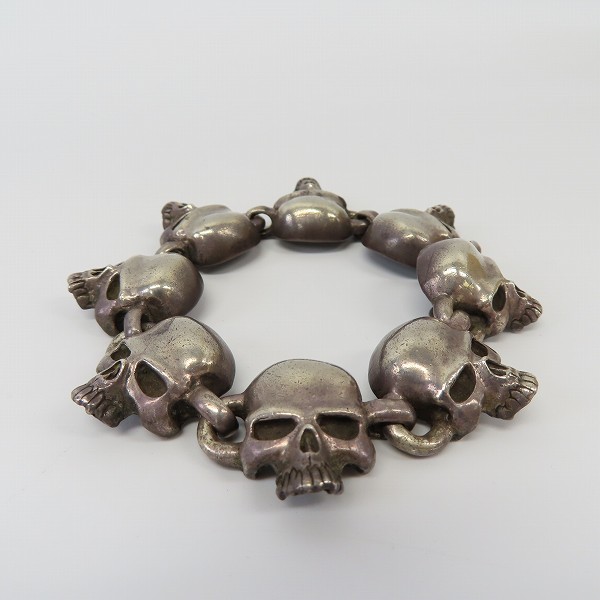 実際に弊社で買取させて頂いたCRAZY PIG/クレイジーピッグ スカルリンクブレスレットの画像 4枚目