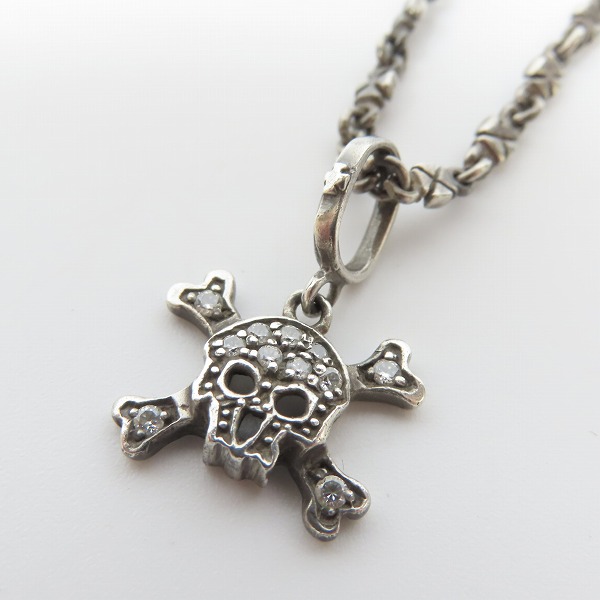 実際に弊社で買取させて頂いたLoree Rodkin/ローリーロドキン スモール フラット パヴェ スカル ペンダント/ネックレス