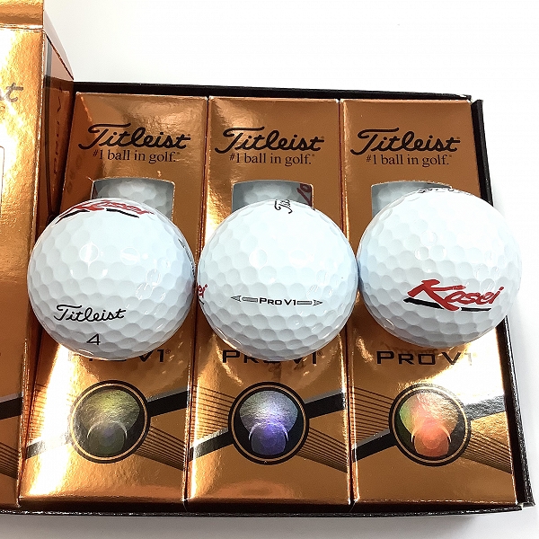 実際に弊社で買取させて頂いた【未使用/オウンネーム入】Titleist/タイトリスト PRO V1 ゴルフボール 2ダースの画像 1枚目