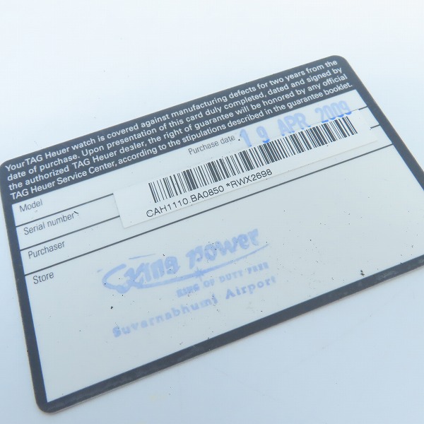 実際に弊社で買取させて頂いたTAG Heuer/タグホイヤー FORMULA1/フォーミュラ1 クロノグラフ CAH1110 RWX2698【動作未確認】の画像 3枚目