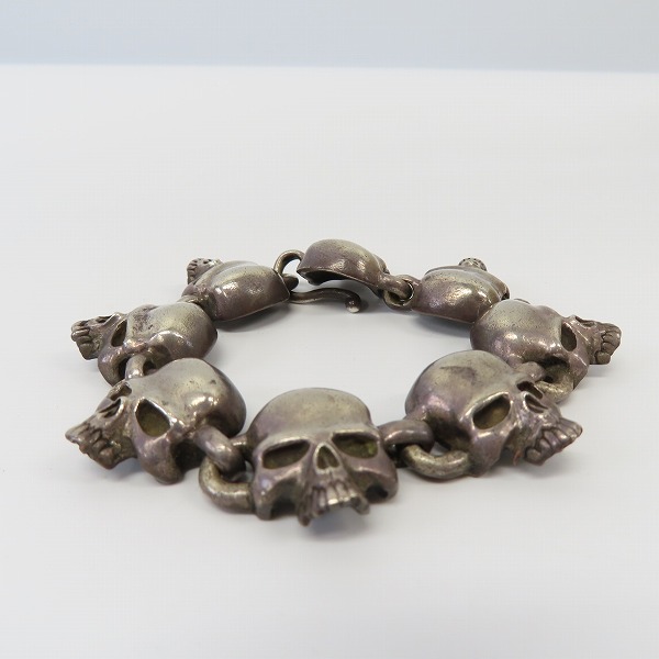 実際に弊社で買取させて頂いたCRAZY PIG/クレイジーピッグ スカルリンクブレスレットの画像 3枚目