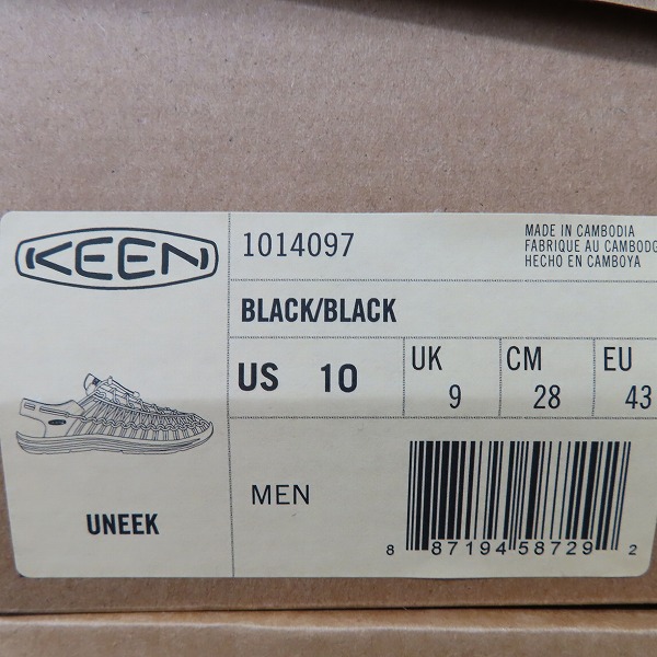 実際に弊社で買取させて頂いたkeen/キーン UNEEK/ユニーク スポーツサンダル 1014097/28の画像 8枚目