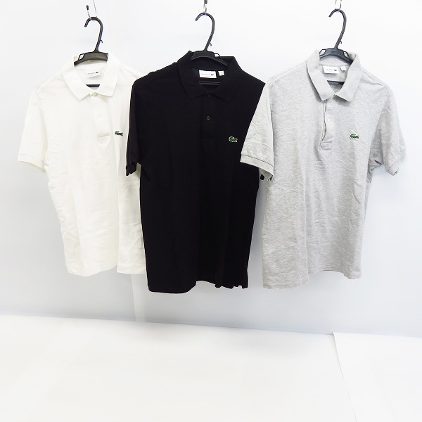実際に弊社で買取させて頂いたLACOSTE/ラコステ ロゴワッペン 半袖 ポロシャツ/カットソー/4(M) 3点セット