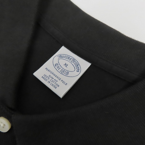 実際に弊社で買取させて頂いたBrooks Brothers/ブルックスブラザーズ 胸刺繍 半袖ポロシャツ ブラック/XLの画像 2枚目