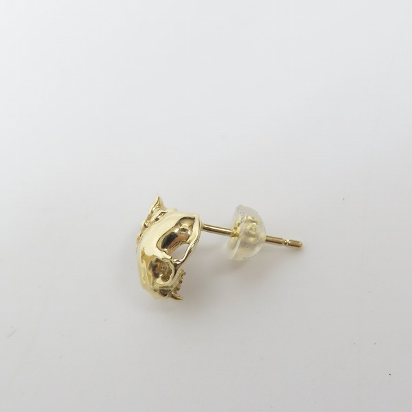 実際に弊社で買取させて頂いた【ギャラ付き】Bloody Mary/ブラッディマリー K18 化猫 ピアス Right w/ロンドンブルートパーズの画像 2枚目