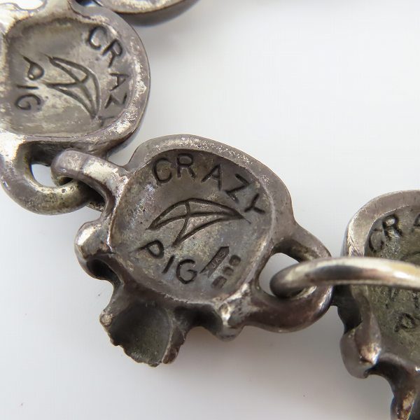 実際に弊社で買取させて頂いたCRAZY PIG/クレイジーピッグ スカルリンクブレスレットの画像 7枚目