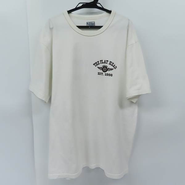 実際に弊社で買取させて頂いたTHE FLAT HEAD/フラットヘッド EST 1996 プリント 半袖 Tシャツ/カットソー ホワイト /size：44