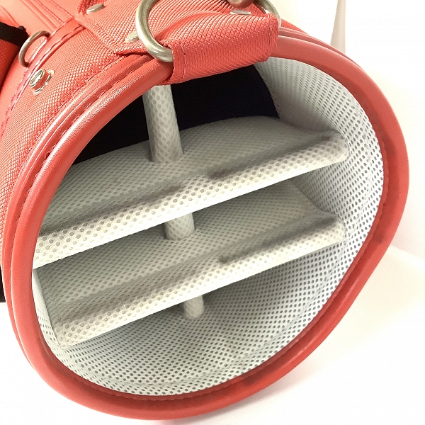 実際に弊社で買取させて頂いたBARNEYS NEWYORK/バーニーズニューヨークゴルフ 6分割キャディバッグ レッドの画像 4枚目