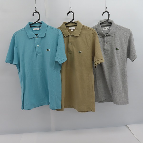 実際に弊社で買取させて頂いたLACOSTE/ラコステ ワンポイント ロゴ 半袖 ポロシャツ FR:3 3点セット