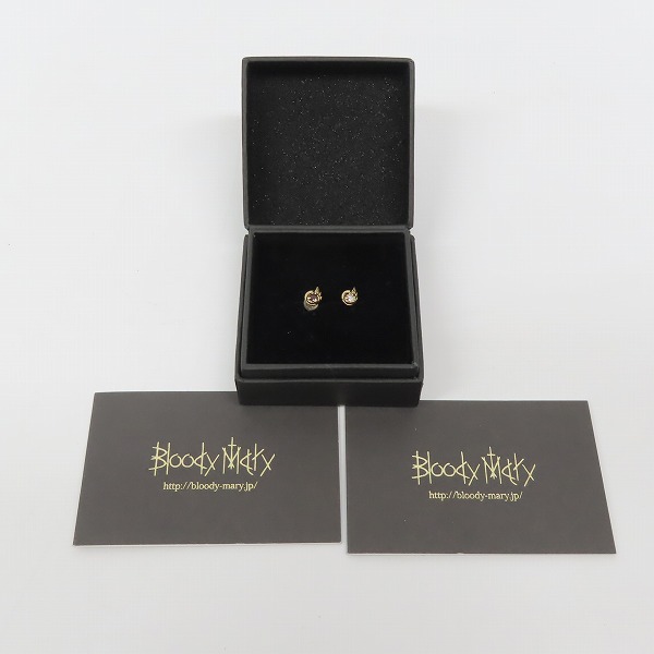 実際に弊社で買取させて頂いた【ギャラ付き】Bloody Mary/ブラッディマリー fire eye/火の目 ダイアモンド/ガーネット ピアス の画像 7枚目