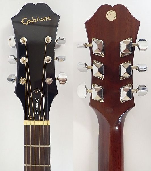 実際に弊社で買取させて頂いた★Epiphone/エピフォン AJ-100 NA アコースティックギター/アコギ ソフトケース付の画像 2枚目