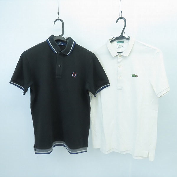 実際に弊社で買取させて頂いたLACOSTE/ラコステ FRED PERRY/フレッドペリー EDIFICE別注 鹿の子 PH018P/半袖 リブ ポロシャツ/3/M 2点セット