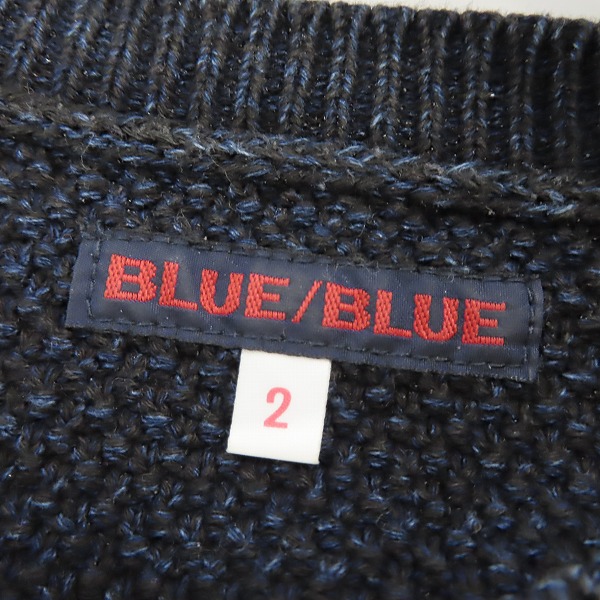 実際に弊社で買取させて頂いたBLUE BLUE/ブルーブルー ポッケ付きニット インディゴ/2の画像 2枚目