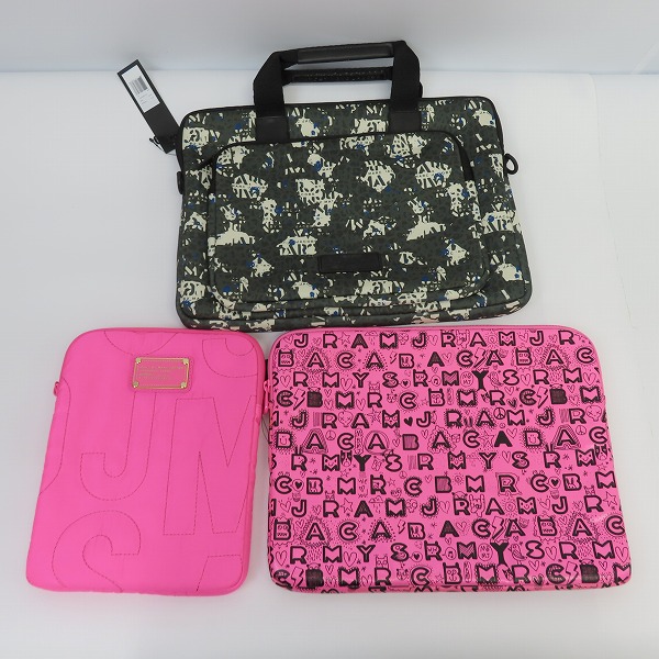実際に弊社で買取させて頂いた【未使用】MARC BY MARC JACOBS/マークバイマークジェイコブス 2WAY PCケース/タブレットケース  ロゴ/マルチ総柄 3点セット